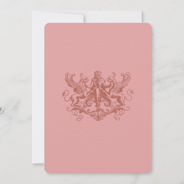 Invitations de mariage Rococo vintage (Dos)