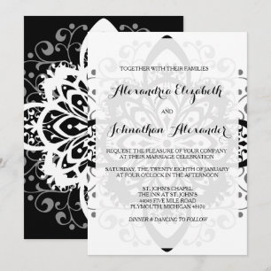 Invitations de mariage romantique à la Cravate noi