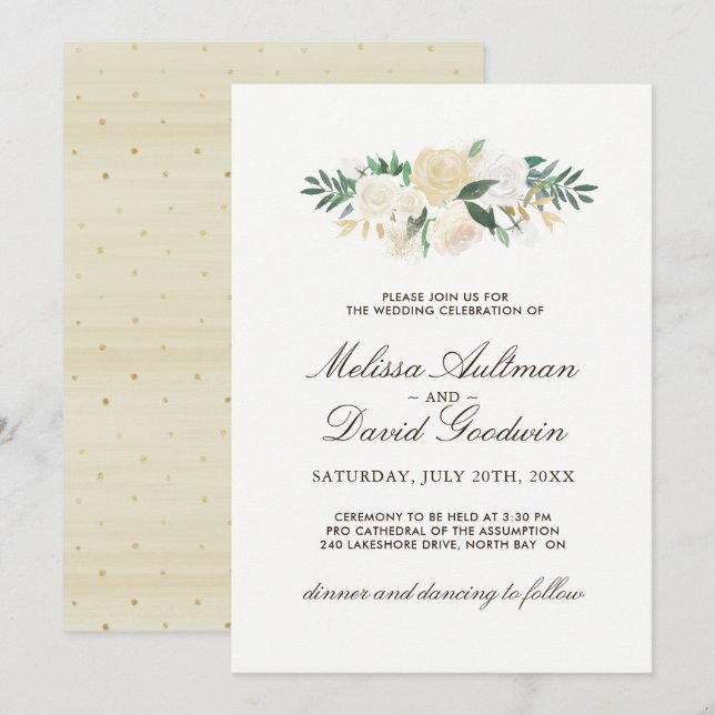 Invitations de mariage romantique en bois (Devant / Derrière)