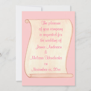 Invitations de mariage rose et beige