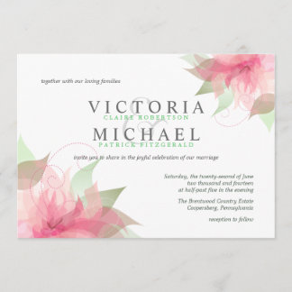 Invitations de mariage rose et blanc Stargazer
