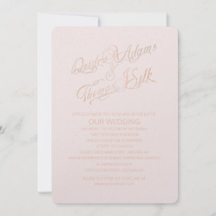 Invitations de mariage rose Gold