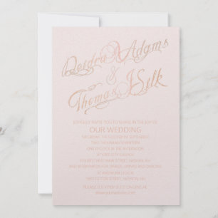 Invitations de mariage rose Gold