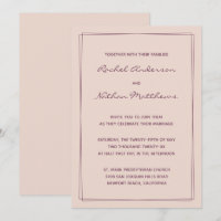 Invitations de mariage rose Gold Rose / Fig Enk En