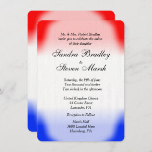 Invitations de mariage rouge blanc et bleu