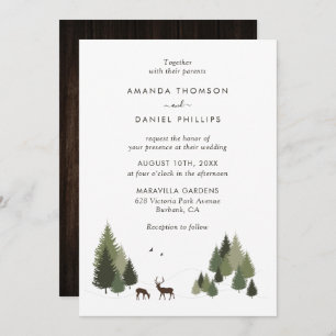 Invitations de mariage rustique dans la forêt de C