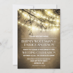 Invitations de mariage rustique dans un arbre Vint