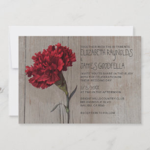 Invitations de mariage rustique de carnation