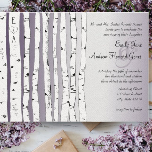Invitations de mariage rustique de l'arbre à oisea (Créateur téléchargé)