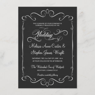 Invitations de mariage rustique en tableau de bord