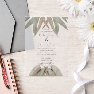 Invitations de mariage Rustique Eucalyptus feuille