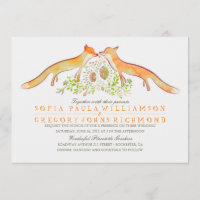 Invitations de mariage rustique Fox Woodland