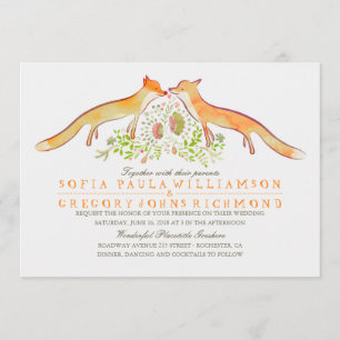 Invitations de mariage rustique Fox Woodland