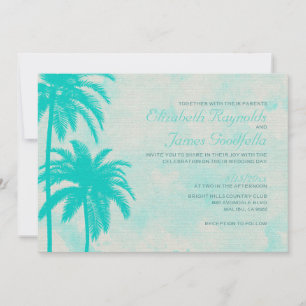 Invitations de mariage Rustique Palm Tree Burlap