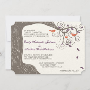 Invitations de mariage rustique pour le corail des
