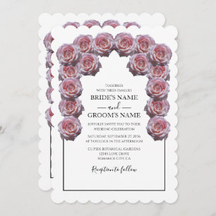 Invitations de mariage rustique Roses rose pâle