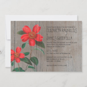 Invitations de mariage rustiques de Camellia