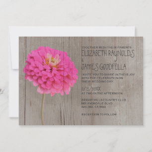 Invitations de mariage rustiques des Zinnias