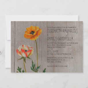 Invitations de mariage rustiques Ranunculus