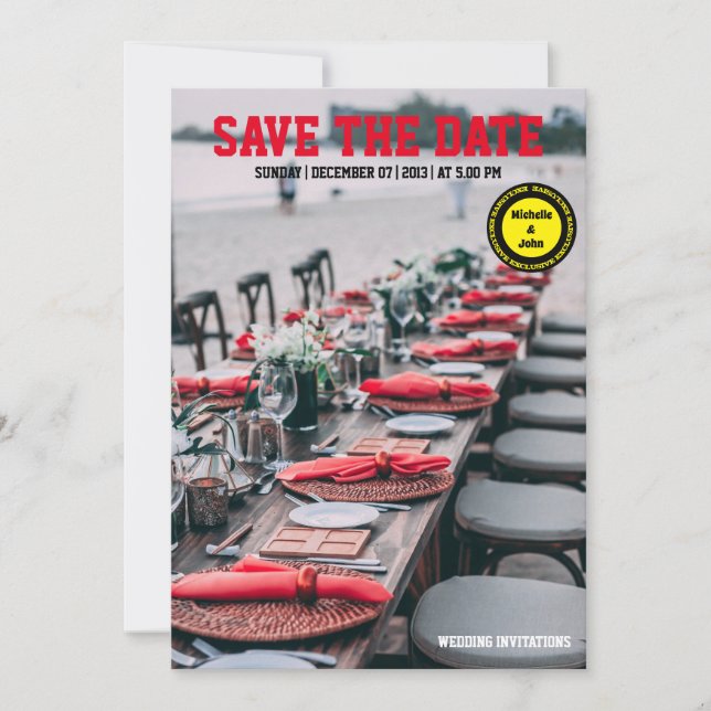 invitations de mariage simple élégante (Devant)