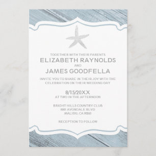 Invitations de mariage simples à Starfish Beach