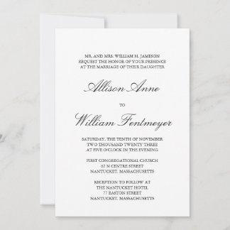 Invitations de mariage simples, traditionnelles et