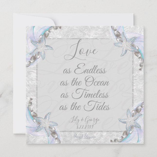 Invitations de mariage Starfish Beach (Dos)