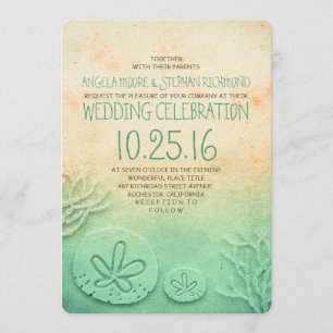 Invitations de mariage sur la plage Ombre - couleu