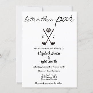 Invitations de mariage sur le thème du golf