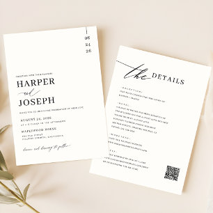 Invitations De Mariage Tout En Un Avec Code QR