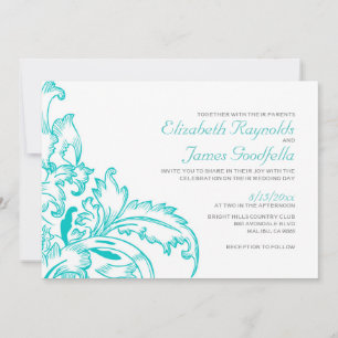 Invitations de mariage turquoises