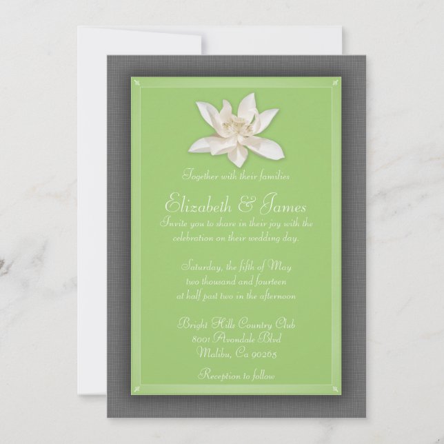 Invitations de mariage vert (Devant)