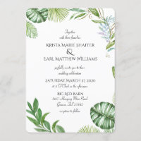 Invitations de mariage vert du comté de Rustic