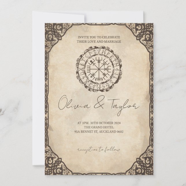 Invitations de mariage viking (Devant)