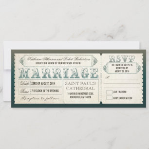 invitations de mariage vintage - billets et RSVP