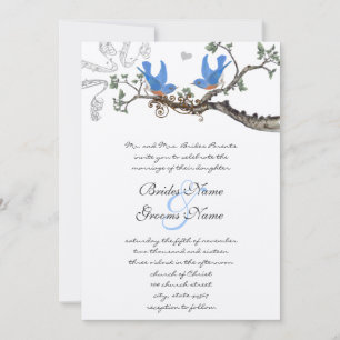 Invitations de mariage vintage Bluebirds