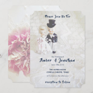 Invitations de mariage vintage Dapper Couple
