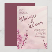 Invitations de mariage vintage en fleurs de cerise