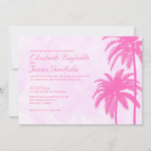 Invitations de mariage vintage Palm Tree Beach