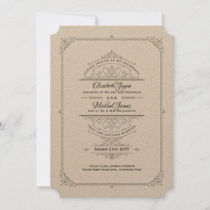 Invitations de mariage vintage Regency Kraft
