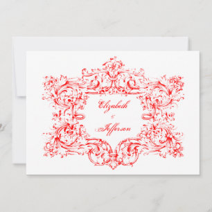 Invitations de mariage Vintage rouge