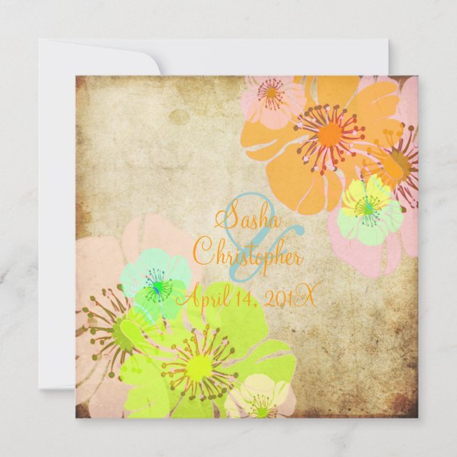 Invitations de mariage Vintages Aloha/Luau (Devant)
