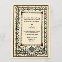 Invitations de mariage vintages "médiévales" éclai