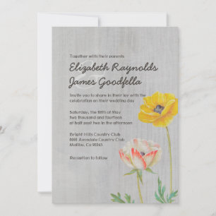 Invitations de mariage Vintages Ranunculus
