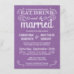 Invitations de mariage violet à l'orchidée de Burl