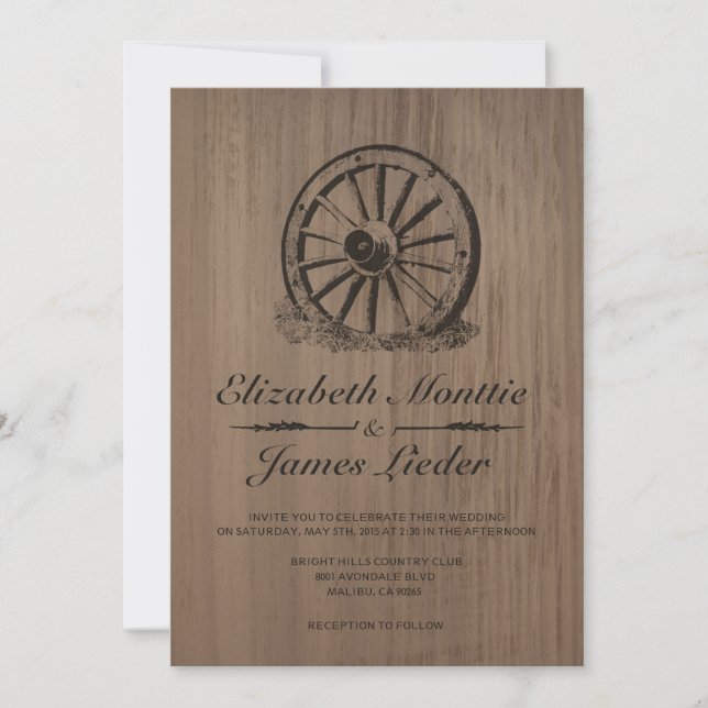 Invitations de mariage Wagon Wheel (Devant)