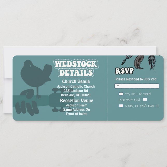 Invitations de mariage Woodstock-Wedstock (Dos)