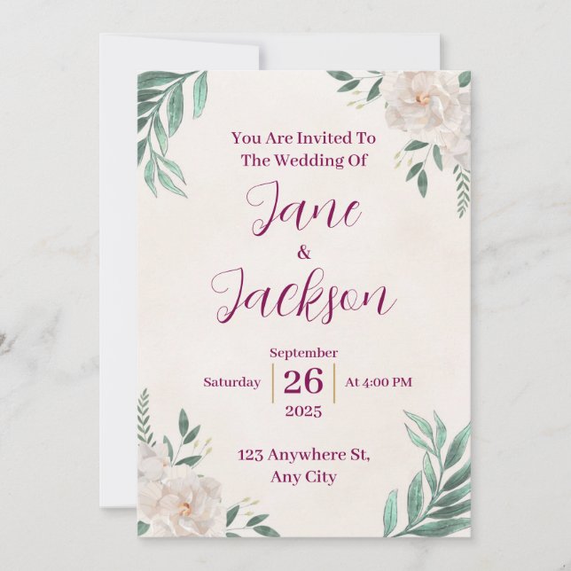 Invitations de Mariages de automne fantastiques (Devant)