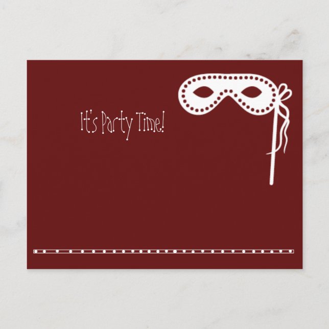 Invitations de masques de fête (Devant)