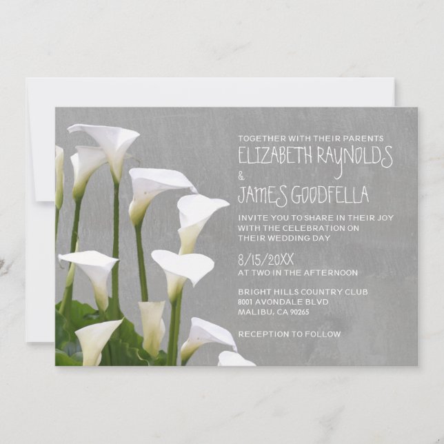 Invitations de noces de Calla Lillies (Devant)